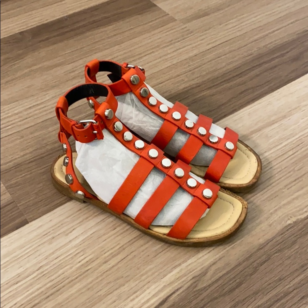 Balenciaga red gladiator sandals